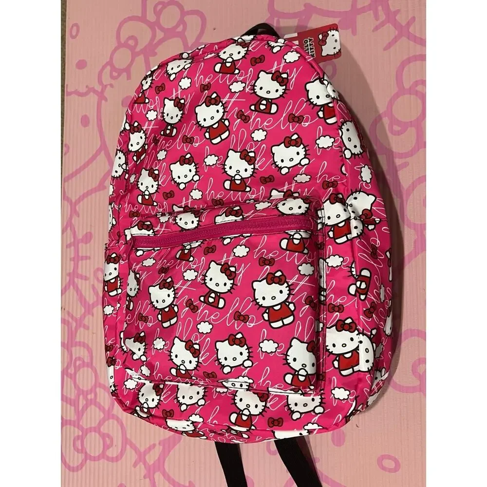 NWT❤️Hello Kitty large pink logo Backpack